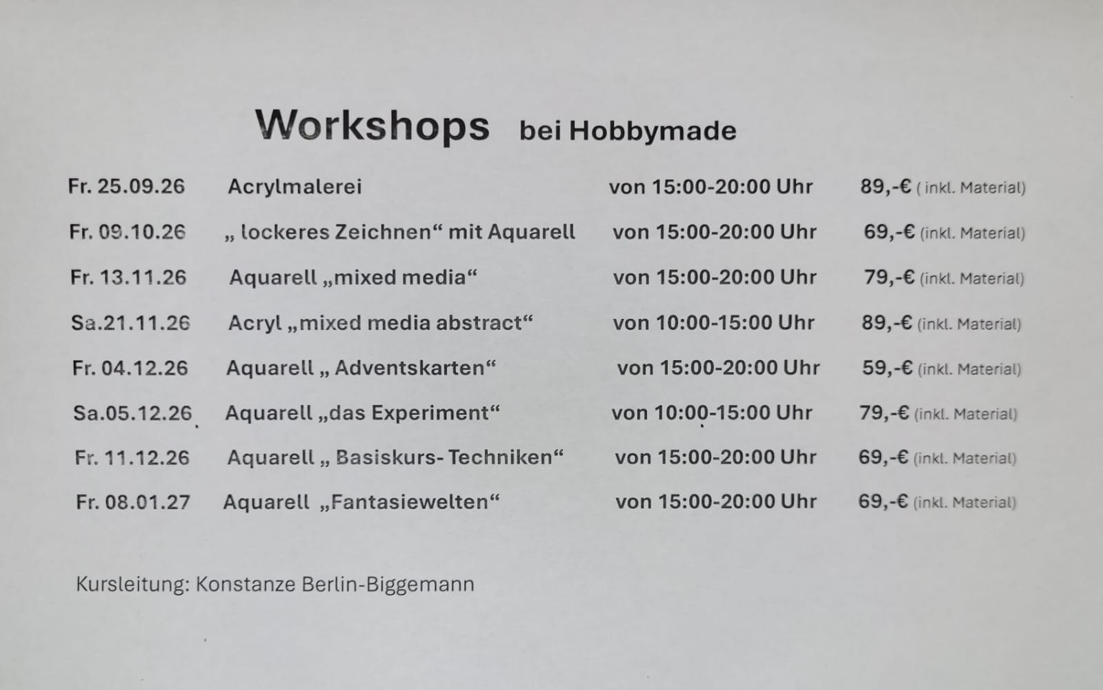Workshops