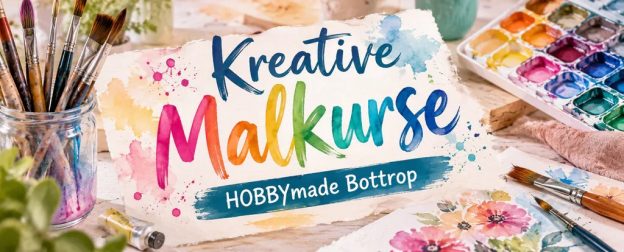 Kreative Malkurse bei HOBBYmade Bottrop mit Pinseln und Aquarellfarben